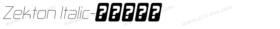 Zekton Italic字体转换